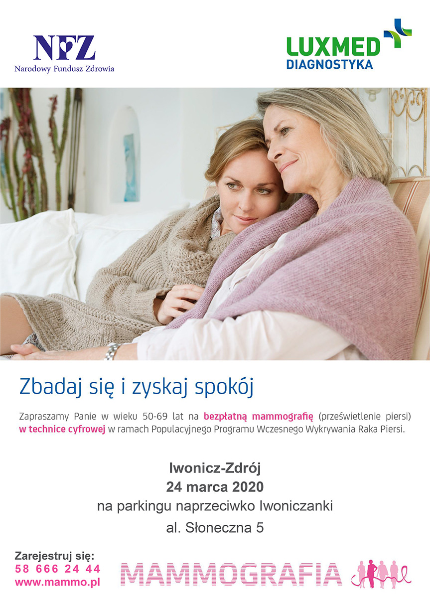 Bezpłatne badania mammograficzne w Iwoniczu-Zdroju