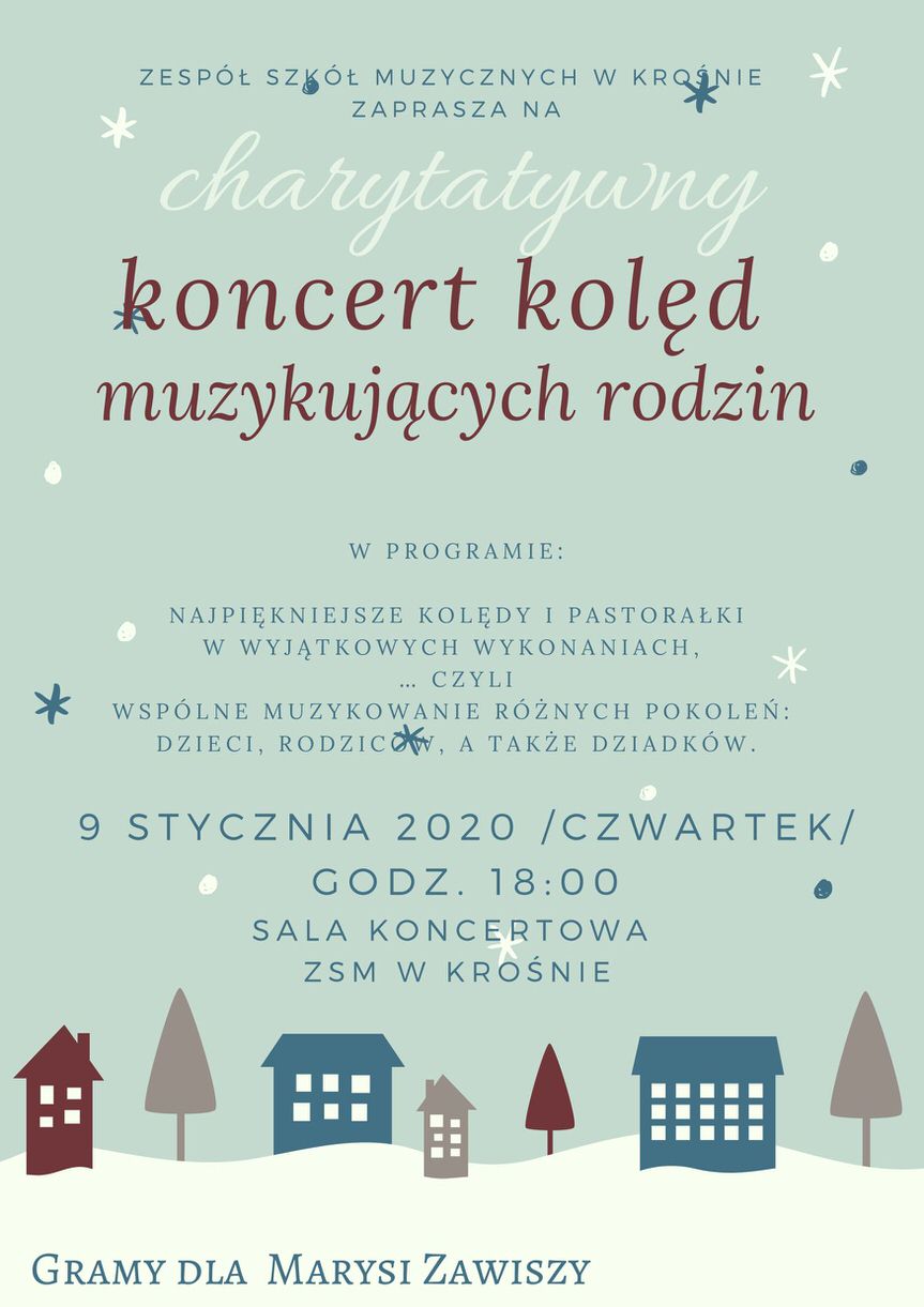 Charytatywny koncert kolęd muzykujących rodzin - dla Marysi Zawiszy