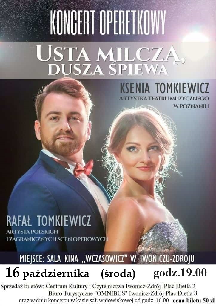 Koncert operetkowy "Usta milczą dusza śpiewa" w Iwoniczu-Zdroju