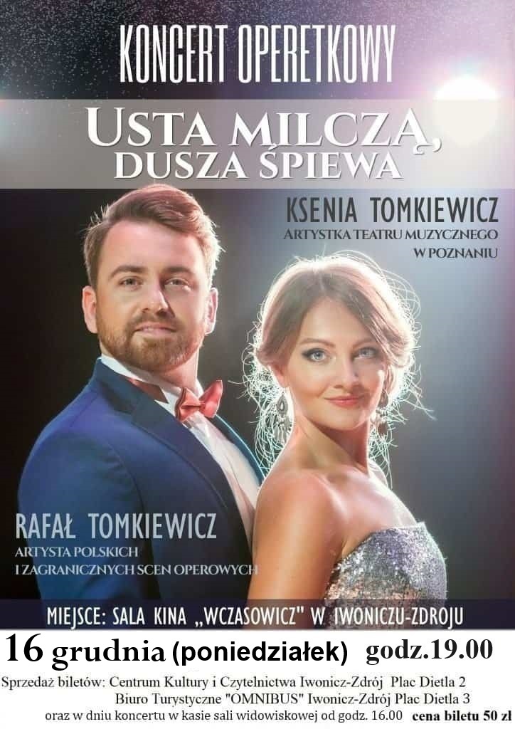 Koncert operetkowy "Usta milczą dusza śpiewa" w Iwoniczu-Zdroju