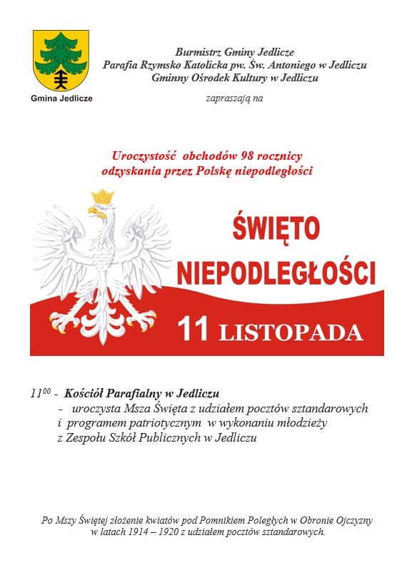 Obchody Święta Niepodległości w Jedliczu