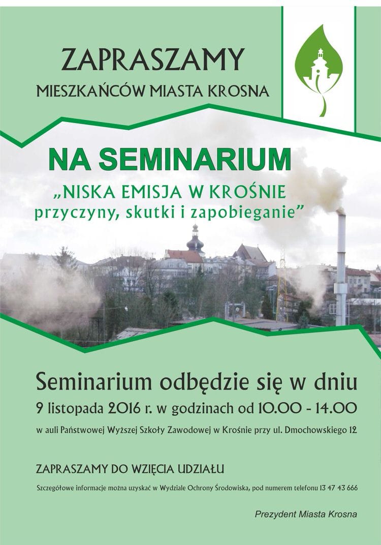 Seminarium "Niska emisja w Krośnie - przyczyny, skutki i zapobieganie"