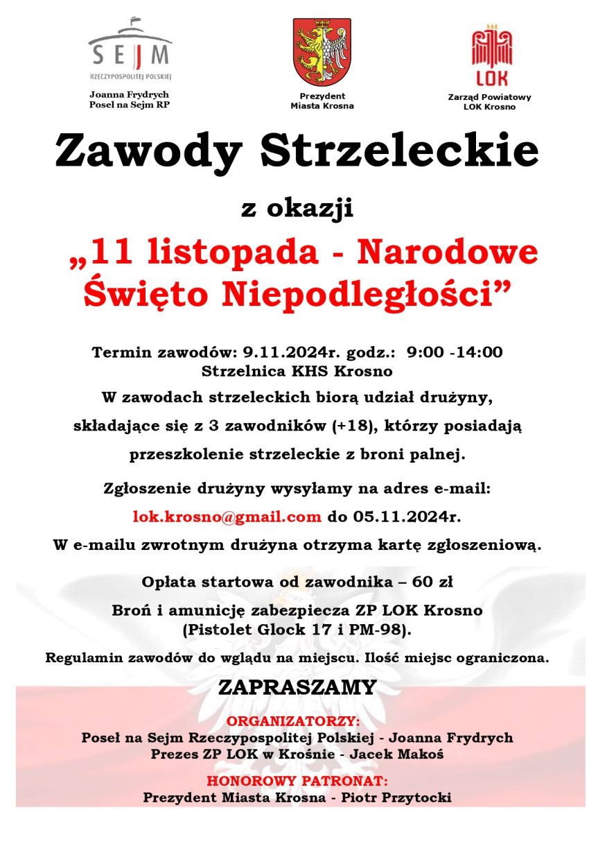 Zawody Strzeleckie z okazji "11 listopada - Narodowego Święta Niepodległości"