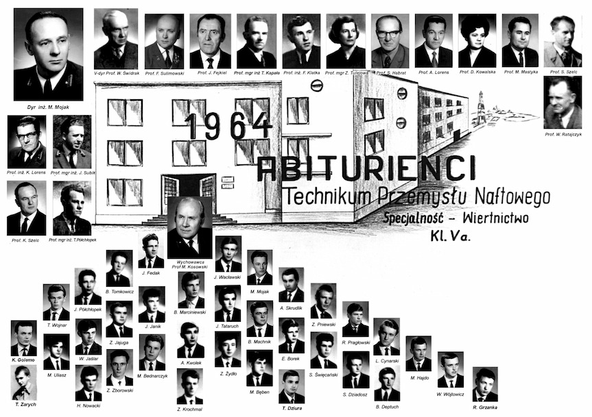Abiturienci Technikum Przemysłu Naftowego 1964