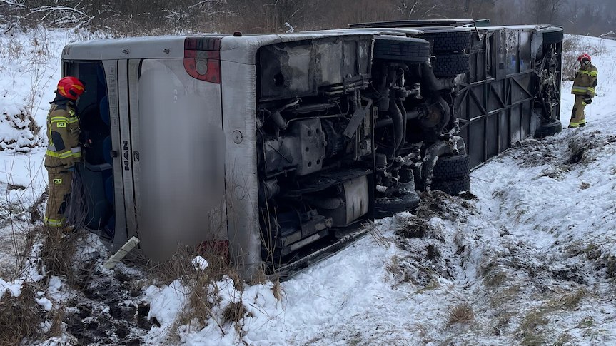 wypadek autokaru Krosno