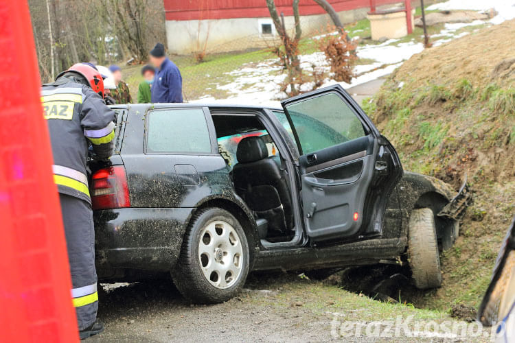 Audi w rowie w Łękach Dukielskich