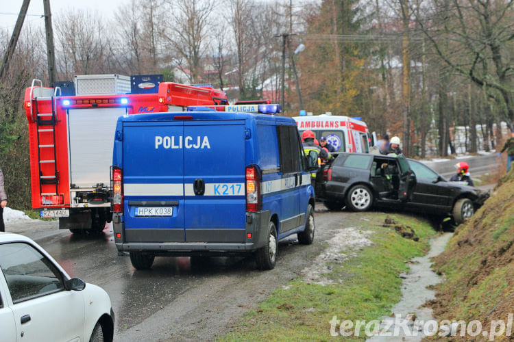 Audi w rowie w Łękach Dukielskich