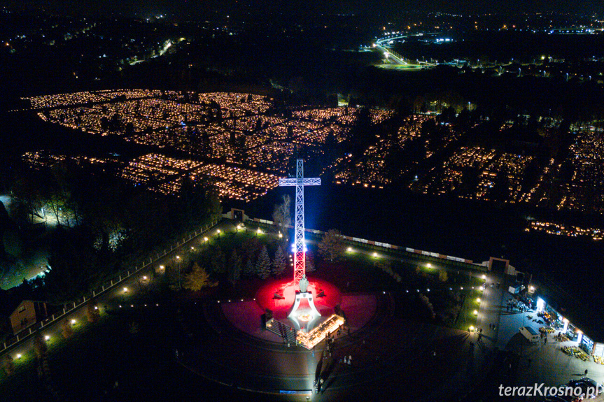 Cmentarz w Krośnie nocą