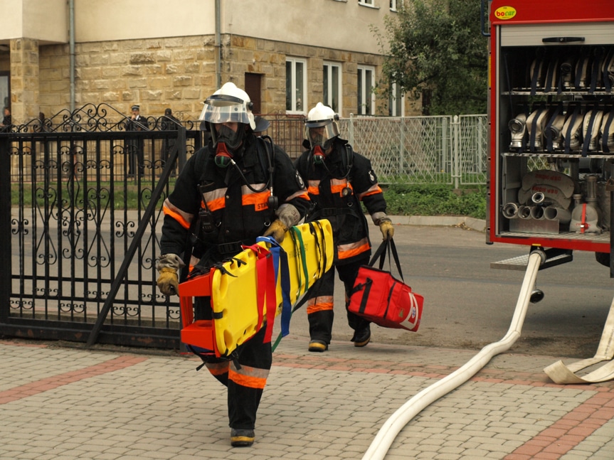 Ćwiczenia strażackie w Komborni