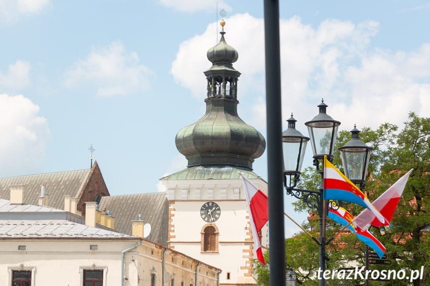 Ewakuacja poszkodowanego z wieży farnej