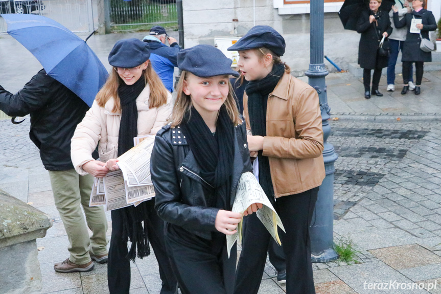 Inscenizacja uroczystości odsłonięcia pomnika Ignacego Łukasiewicza