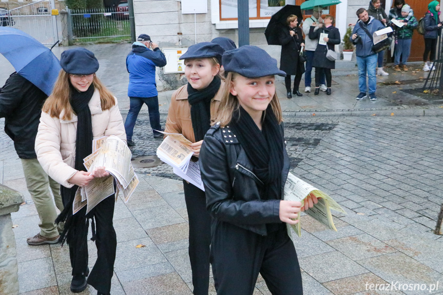 Inscenizacja uroczystości odsłonięcia pomnika Ignacego Łukasiewicza