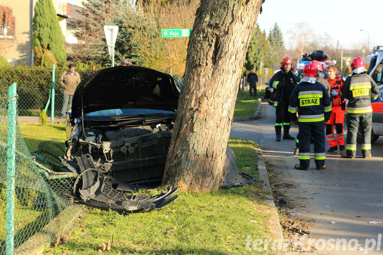 Jedlicze: Toyota uderzyła w drzewo