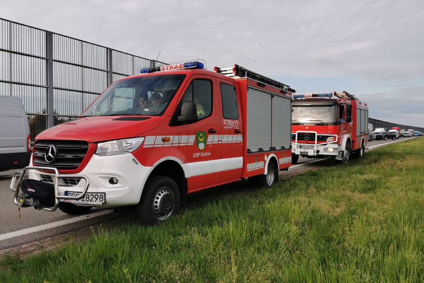 Karambol na autostradzie A4 w miejscowości Boreczek