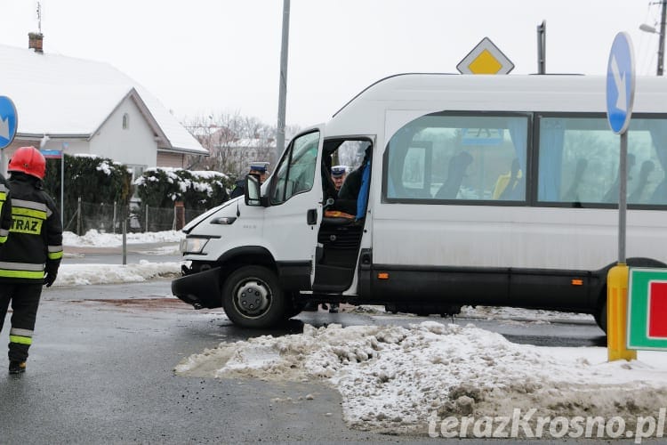 Kolizja busów w Miejscu Piastowym