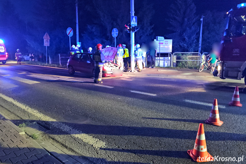 Kolizja trzech samochodów w Krośnie