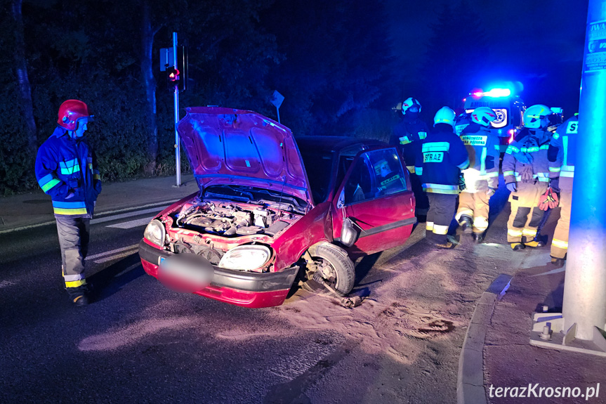 Kolizja trzech samochodów w Krośnie