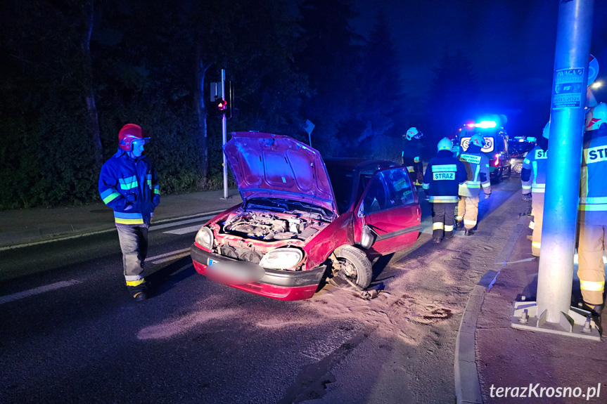 Kolizja trzech samochodów w Krośnie