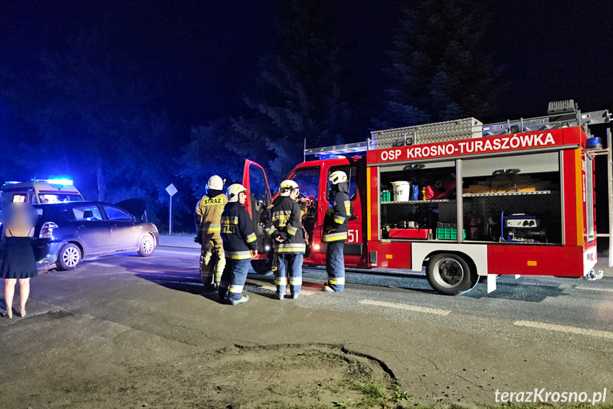 Kolizja trzech samochodów w Krośnie