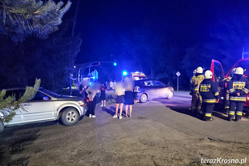 Kolizja trzech samochodów w Krośnie