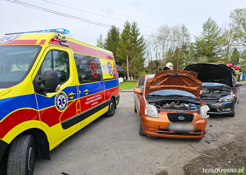 Kolizja dwóch samochodów w Krośnie