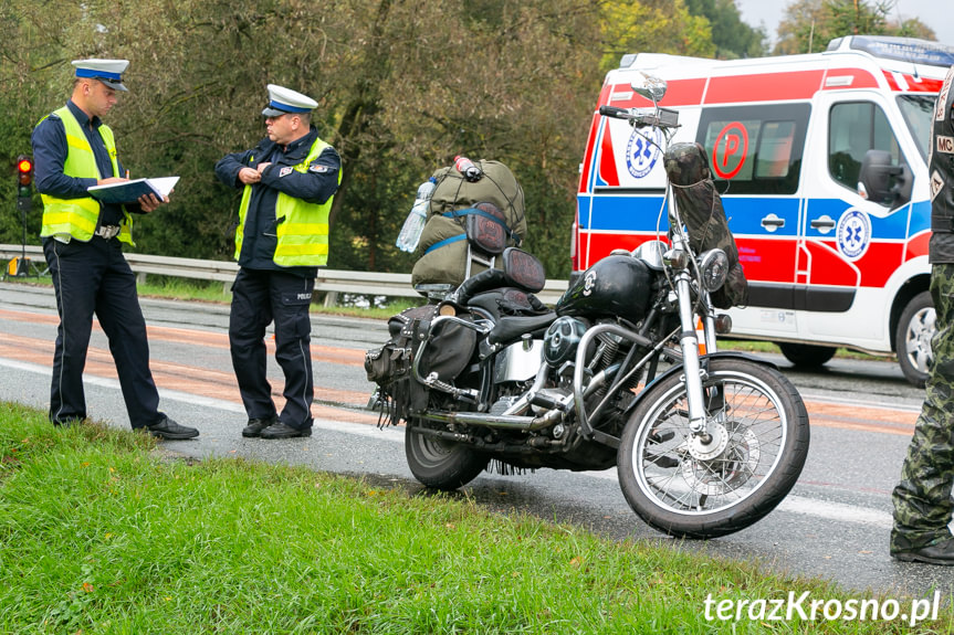 Kolizja motocykla w Tylawie