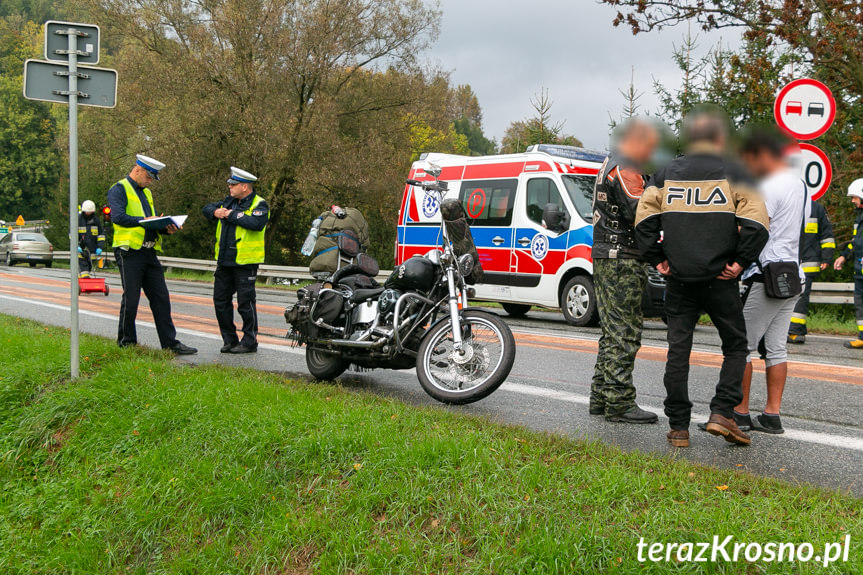 Kolizja motocykla w Tylawie