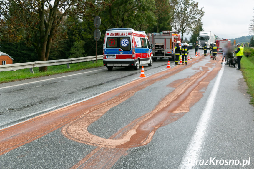 Kolizja motocykla w Tylawie