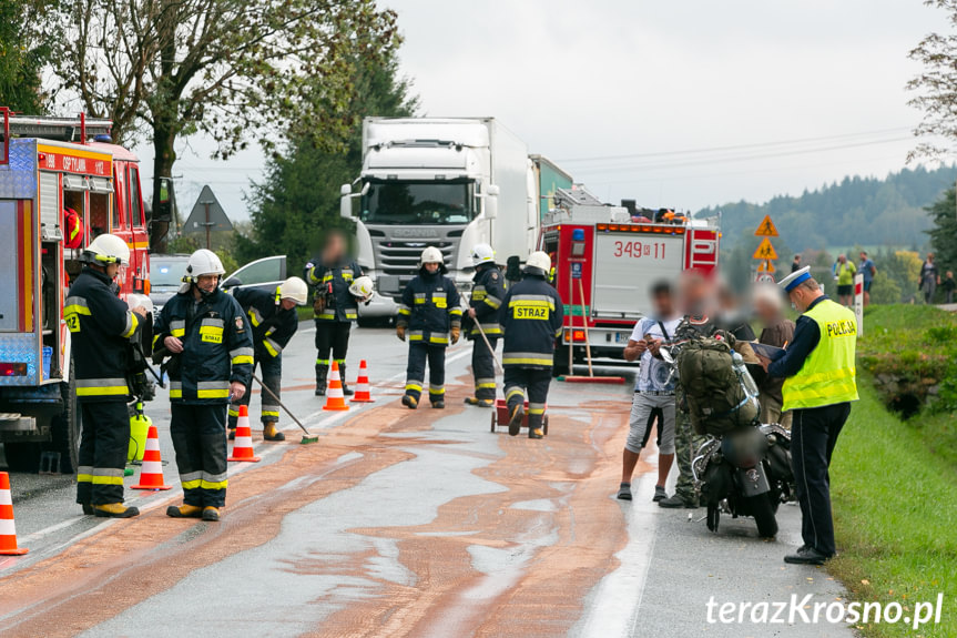 Kolizja motocykla w Tylawie