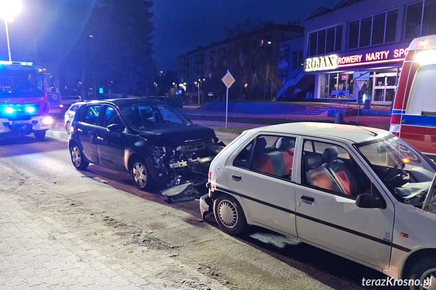 Kolizja na Krakowskiej w Krośnie