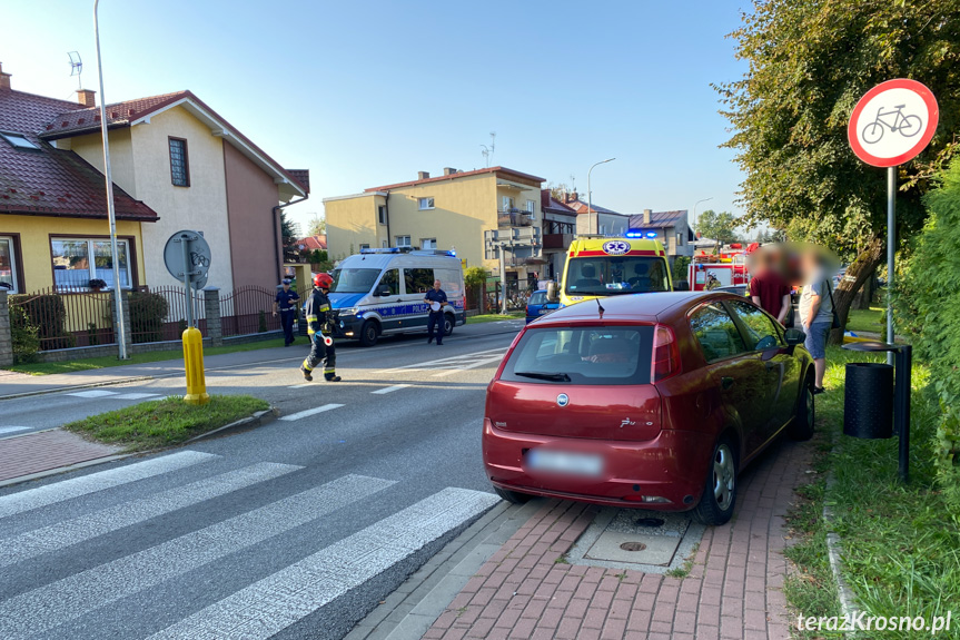 Kolizja na rondzie w Krośnie