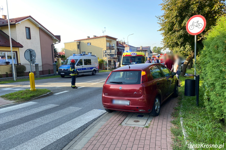 Kolizja na rondzie w Krośnie