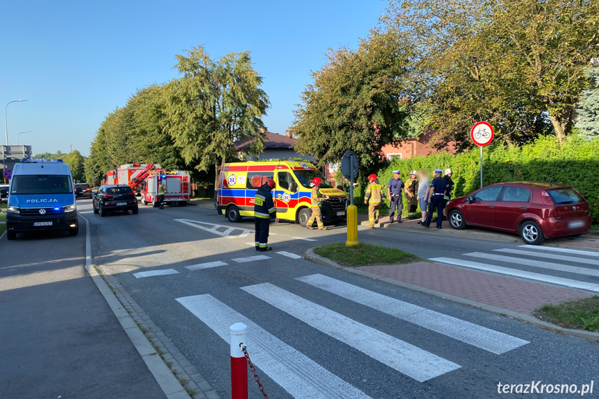 Kolizja na rondzie w Krośnie