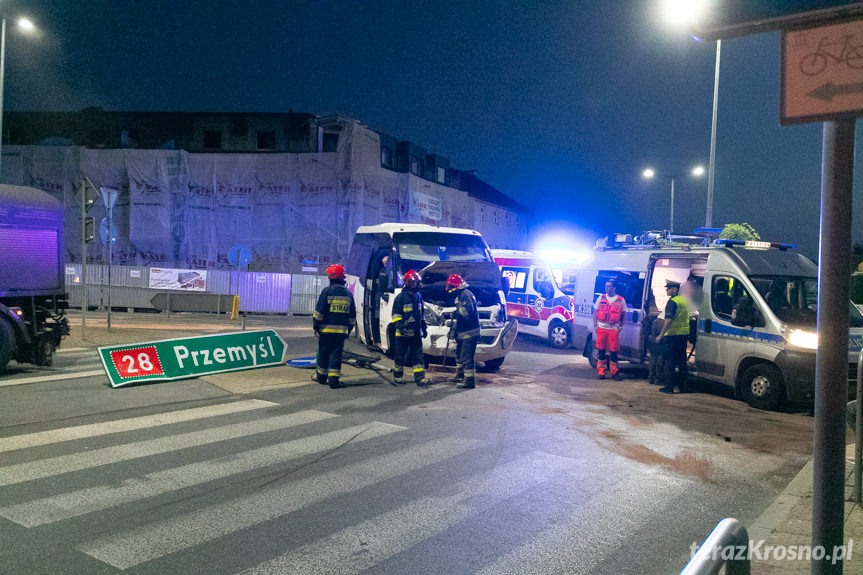 Kolizja na rondzie w Miejscu Piastowym