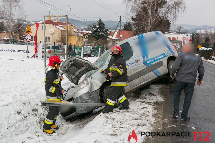 Kolizja na ul. Krośnieńskiej w Korczynie