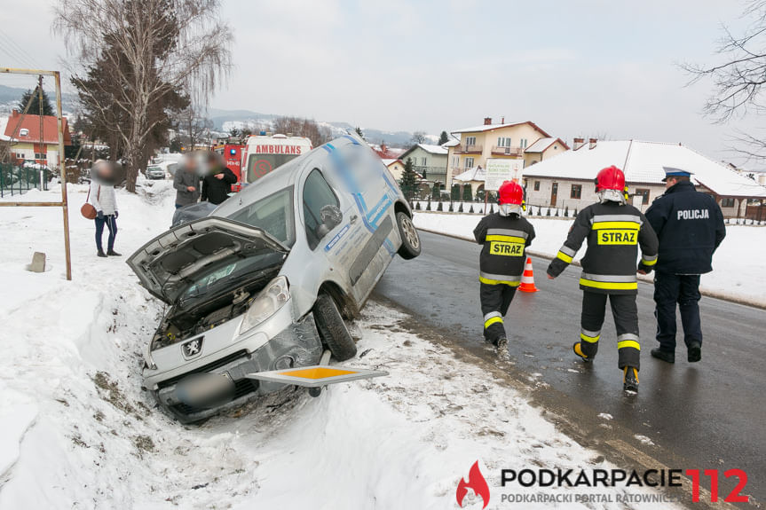 Kolizja na ul. Krośnieńskiej w Korczynie