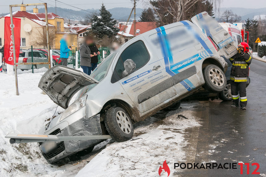 Kolizja na ul. Krośnieńskiej w Korczynie