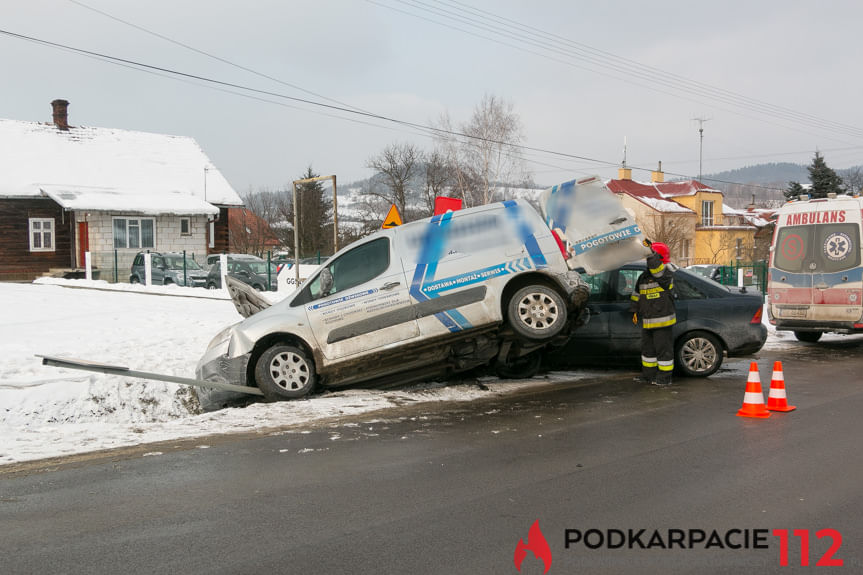 Kolizja na ul. Krośnieńskiej w Korczynie