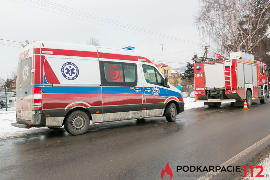 Kolizja na ul. Krośnieńskiej w Korczynie