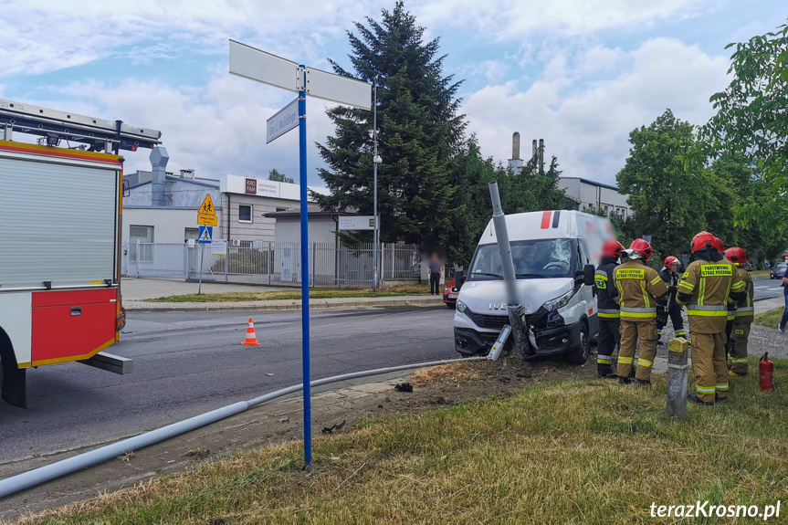 Kolizja na ulicy Pużaka w Krośnie