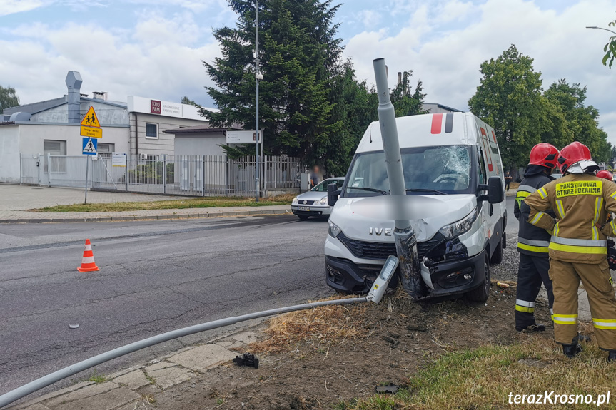 Kolizja na ulicy Pużaka w Krośnie