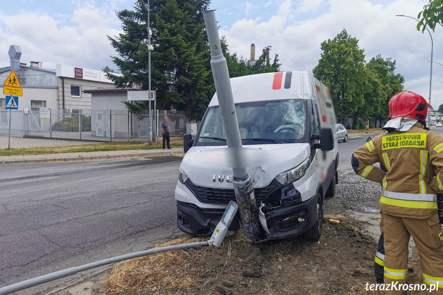 Kolizja na ulicy Pużaka w Krośnie