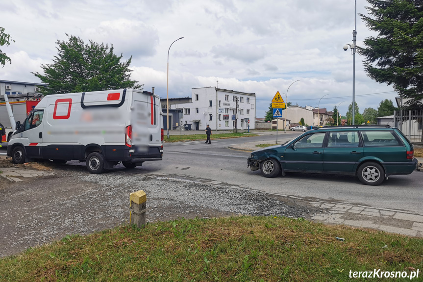 Kolizja na ulicy Pużaka w Krośnie