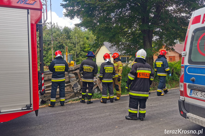 Kolizja samochodu w Jedliczu