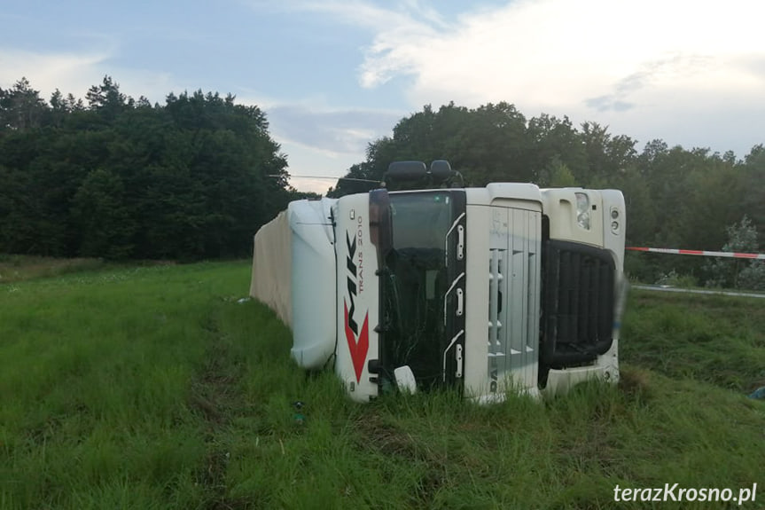 Kolizja tira w Humniskach