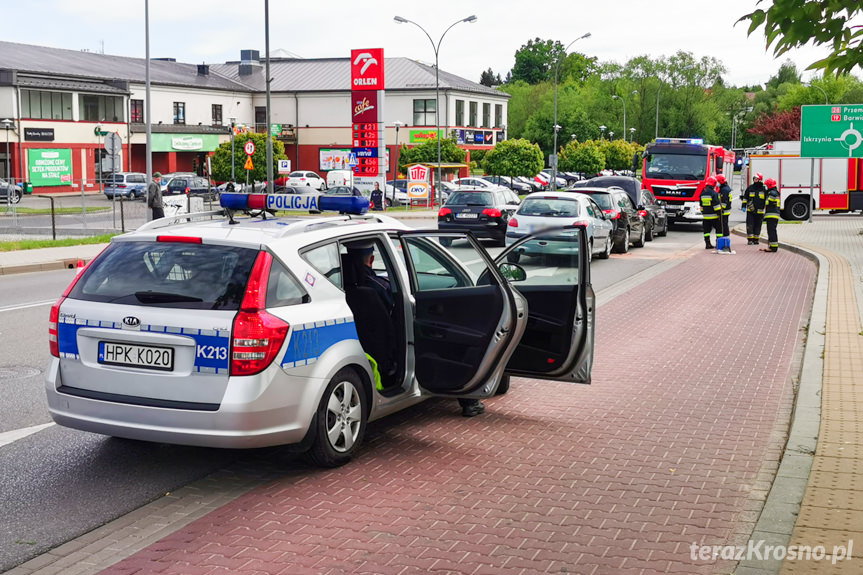 Kolizja trzech samochodów na Niepodległości w Krośnie