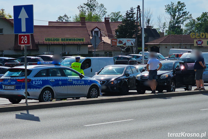 Kolizja trzech samochodów w Krośnie