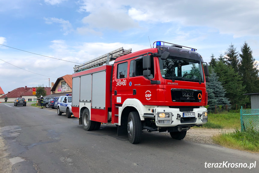 Kolizja trzech samochodów w Rymanowie