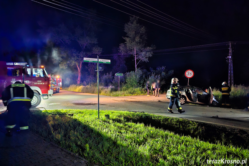 Nocna kolizja w Bóbrce