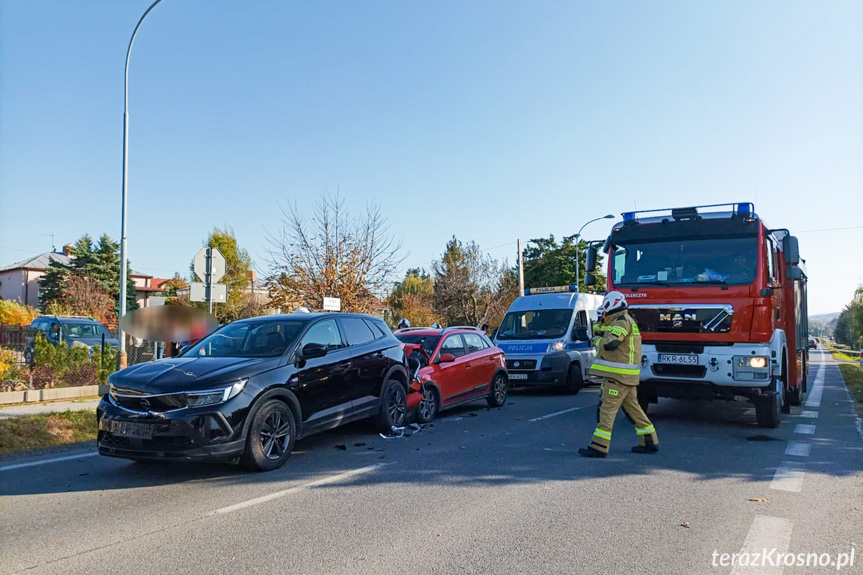 Kolizja w Iwonicz trzech samochodów